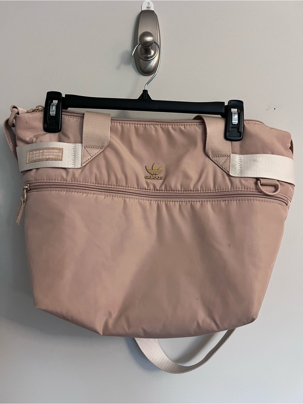 adidas Blush Pink Tote with Gold Logo